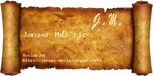 Janzer Móric névjegykártya